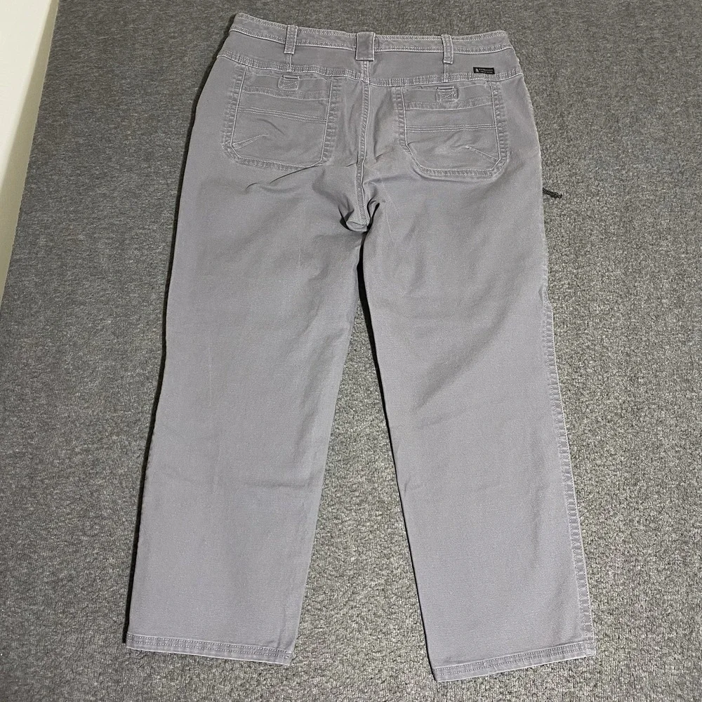 GH Bass & Co Mens Utility Pants 40x29 Gray Canvas Straight Leg Carpenter Cargo